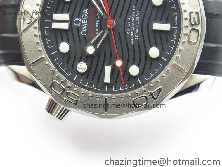 0121 BestValue Seamaster Diver 300M Nekton VSF 1:1 Best Edition Black Dial on Black Rubber Strap A 7886